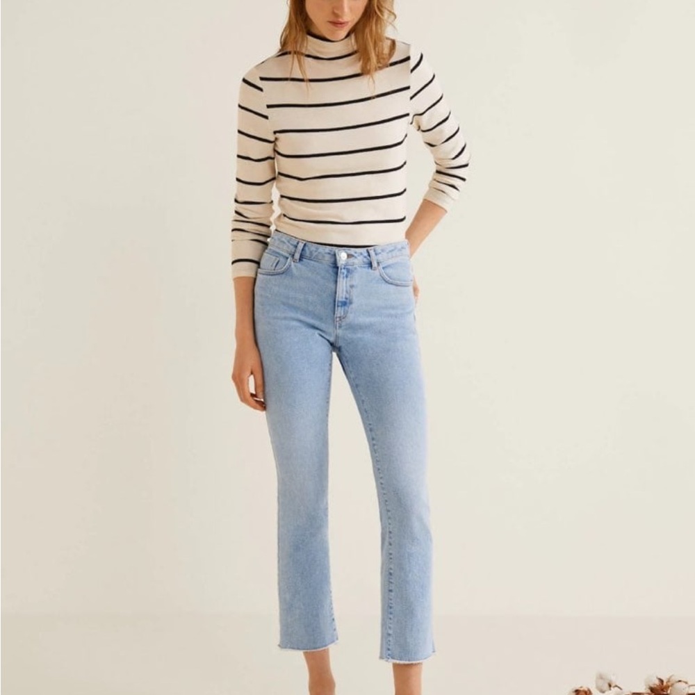 Mango Women's Light Blue Ankle Jeans
